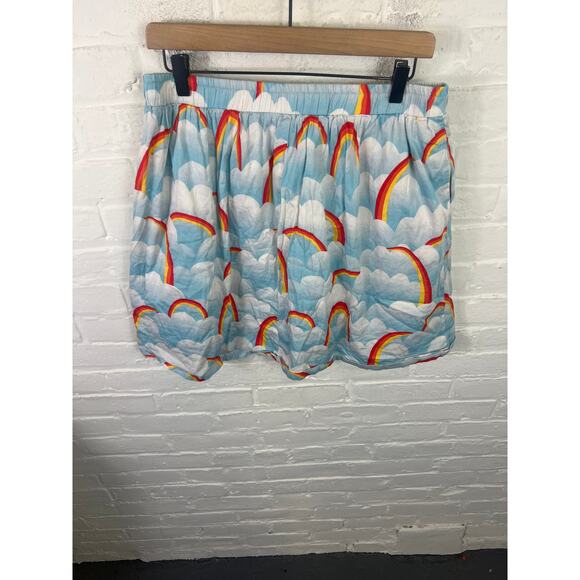 ModCloth Women's Dreamscape Sky Park Skirt Sky Rainbow Multicolor Size L - Picture 3 of 5